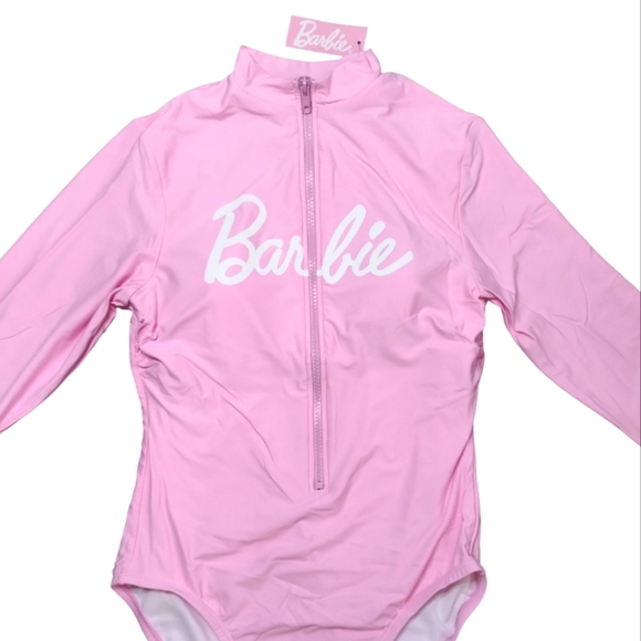 Barbie Womens Long Sleeve Bodysuit One Piece Swimsuit - Picture 4 of 6